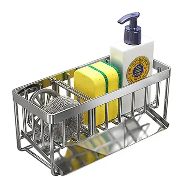 Maxcook Küchenspüle-Organizer, Scheibenhalter für die Spüle, aus 304er Edelstahl, Arbeitsplatten-Seifenspender-Organizer, Küchen-Dekoration und Zubehör, 21,5 × 10,3 × 9 cm, MCZW6716, Neu Jahresangebot, Top-Geschenkideen