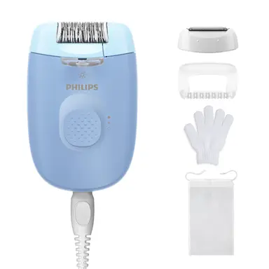 Philips Epilierer Serie 4000 BRE247/00, 2 Geschwindigkeitsstufen, LED-Beleuchtung, blau