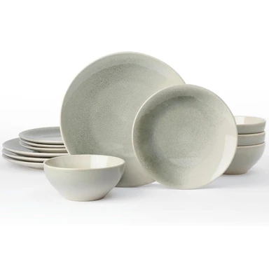 Richmount Glacier Geschirrset, 12-teilig für 4 Personen, salbeigrün