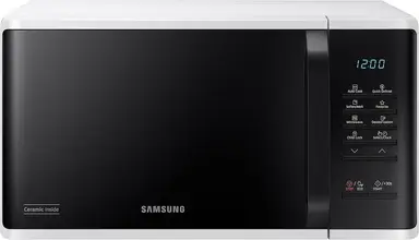Samsung 23L Solo Microwave, Triple Distribution System, 800W, White & Black - MS23K3513AW/EU