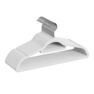 JOYFURNOS Kledinghangers set van 20, Ruimtebesparende fluwelen kledinghangers met draaibare haak, Antislip, Wit