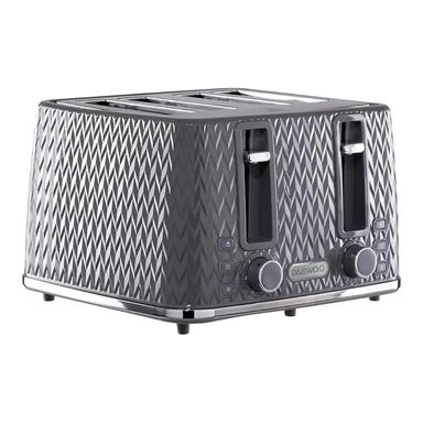 DAEWOO Argyle 4 Slice Toaster, Wide Slots, Dark Grey - SDA1865G