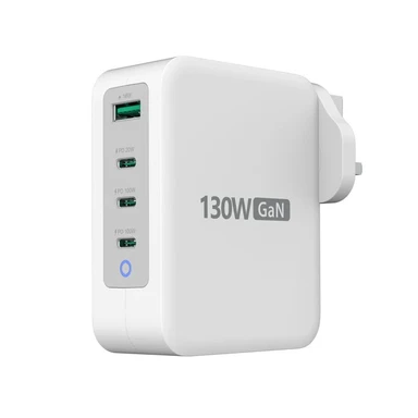 j5create JUP43130F 130W GaN USB-C® 4-Port Charger - UK， White & GREY