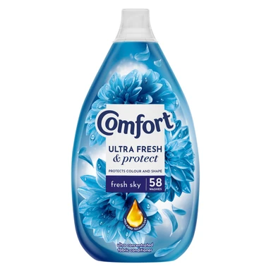 Comfort Fabric Conditioner Fresh & Protect Fresh Sky 58 Washes, 870ml