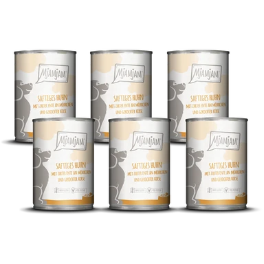 MjAMjAM Saftiges Huhn mit zarter Ente an Möhrchen und Hirse 6 x 400 g