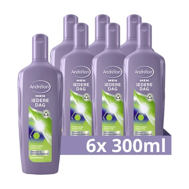 Andrélon Men Iedere Dag Shampoo - 6 x 300 ml - Voordeelverpakking