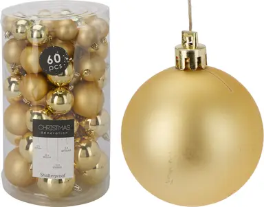 XMAS BALLS SET 60PCS GOLD