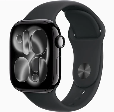 APPLE Watch Series 11 GPS + Cellular 42mm Jet Black Aluminium Case with Black Sport Band - M/L