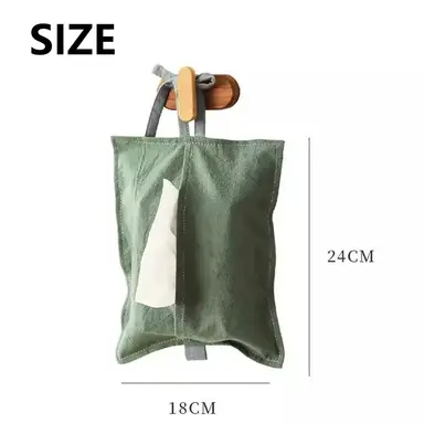 1PC Portable Tissue Bags, Hanging Tissue Dispensers for Multiple Places,green