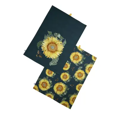 RHS by Dexam Tea Towels Sunflower Navy/Yellow 2pcs