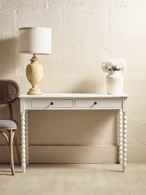 Interiors by Premier Desk Heritage 2 Drawers Ivory