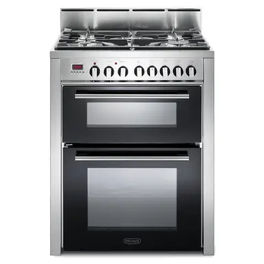 DeLonghi DDC707DF 70cm Dual Fuel Double Oven Cooker, Stainless Steel, A Rated
