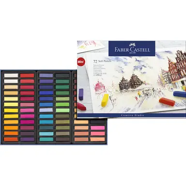 Faber-Castell Creative Studio Half-Stick Soft Pastels, Wallet of 72