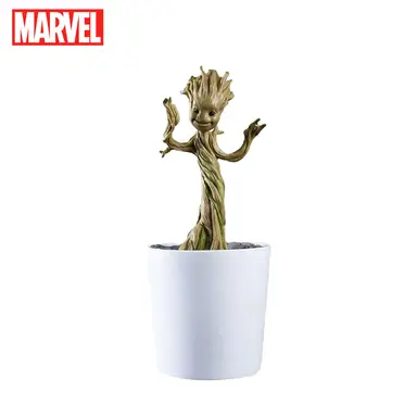 1pc Marvel Groot Piggy Bank Officially Licensed 3D PVC Cute Waterproof Shatterproof Figurine Money Box Coin Bank Home Decor Collectible Desktop Organizer Savings Jar Gift