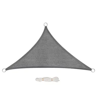 Eugad Sonnensegel, Dreieckiger Sonnenschutz, 200 g/m², Für Garten, Balkon, Terrasse, Hochdichtes Polyethylen Wetterschutz, Atmungsaktiv, Grau, 5x5x7m, grau