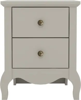 Galano Stella 2 Drawer Bedside Table – Modern Storage Cabinet for Bedroom, Living Room, Hallway or Entryway – Grey