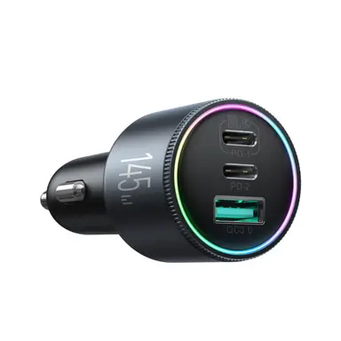 Joyroom JR-CCN07 145W Auto-Ladegerät 2xUSB-C USB-A + 100W USB-C Kabel - Dunkelgrau