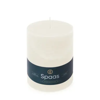 Spaas Pillar Candle Rustic Unscented White D:10xH:13cm