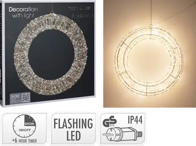 WREATH 720LED 50CM SILVER