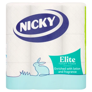 Nicky Elite Toilet Tissue, 3-Ply, 9 Rolls Paper Pack