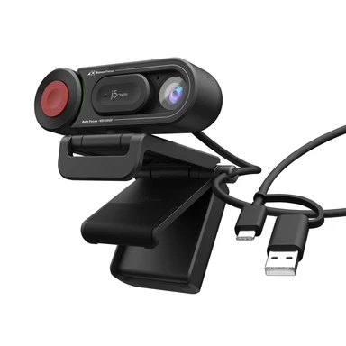 j5create JVU250 HD Webcam with Auto & Manual Focus Switch, Black
