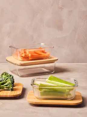 Maison by Premier 640ml Glass Container With Bamboo Lid