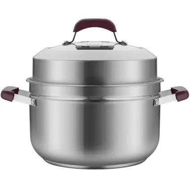 COOKER KING 304 Stainless Steel Non-Stick Steamer Thick Saucepan with Stainer Multifunctional Healthy
Cookware PFOA Free 24cm