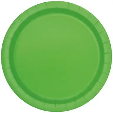 Unique Party Paper Plates, Lime Green, 22cm, 16 pack