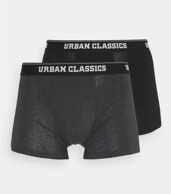 Urban Classics Men Boxer Shorts 2-Pack Underwear - Bottoms black/charcoal 3XL