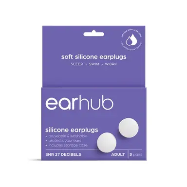 EarHub Sleepwell Soft Silicone Earplugs 3 Pair