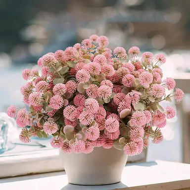 4Pcs 13.77in/35cm
Artificial Billy Ball Flower Man Fake Plants Living Room Decoration Ornaments Desktop Fake Flowers(pink)