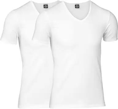 JBS 2-Pack V-Neck T-Shirts GOTS White Size L
