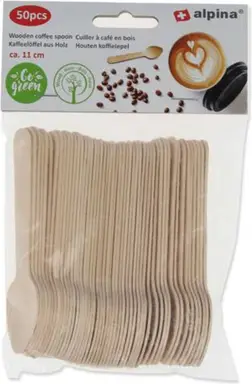 Houten koffielepels - 11 cm - 50 stuks