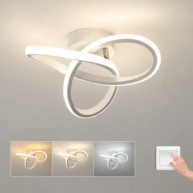 Goeco Moderne LED-Deckenleuchte 30W Chrom Blumenform 4500K Natürlich Weiß für Schlafzimmer Wohnzimmer Küche Flur