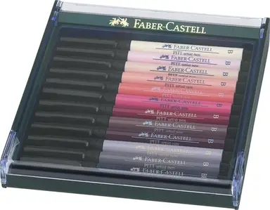 Faber-Castell Pitt Artist Pen Brush Tekenstiften Set 12 stuks Huidtinten