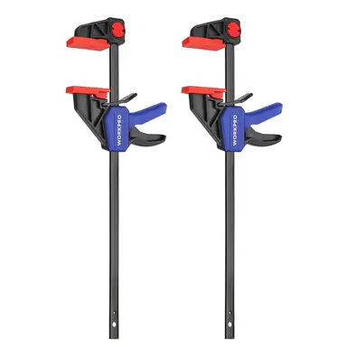WORKPRO 305 mm Ratschenstangenklemmen-Set, 440 mm Spreizer, Schnellspann- und Einhandklemme, Ideal für Holzarbeiten und DIY-Projekte, Max. 68 kg Belastung, 2er-Pack