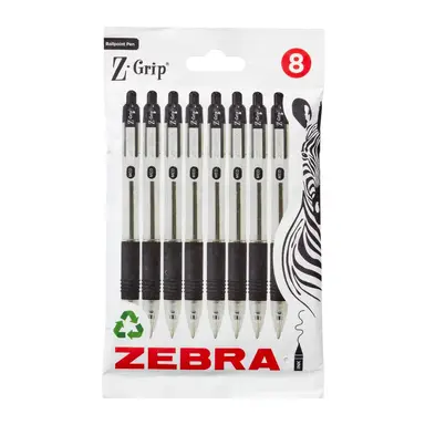 Z-Grip Ballpoint 8 Pack Black Ink