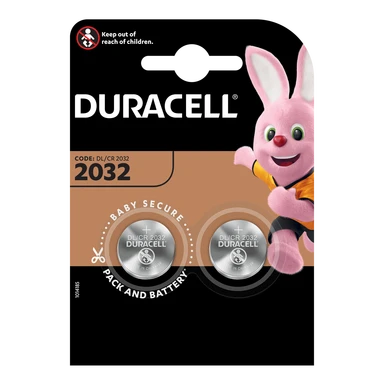 DURACELL CR2032 3V Lithium Coin Batteries - 2 Pack