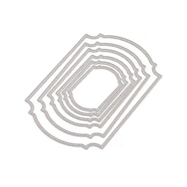 6pcs/Set Diffrent Size Stiched Nesting Irregular Rectangular Frame Dies Rectangle Cutting Dies for Card Making and Scrapbooking Paper Crafts