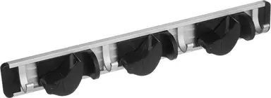 Bezemhouder met 3 Klemmen en 4 Haken