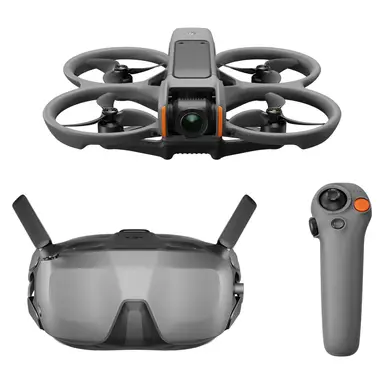 DJI Avata 2 Fly More Combo (1 batterij), FPV-drone met 4K-camera, immersieve ervaring, ingebouwde propellerbescherming, eenvoudige flip/roll-bewegingen, inclusief Goggles 3 en RC Motion 3, POV-content drone, zwart.