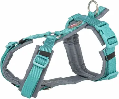 TRIXIE hondentuig premium trekking aqua blauw / grafiet grijs
