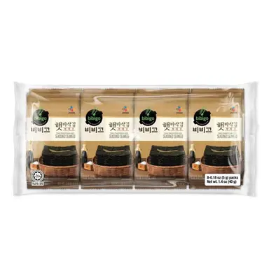 CJ Bibigo Korean Roasted Seasoned Seaweed Laver  (5g x 8 pcs)