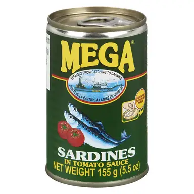 MEGA Sardines in tomato sauce, green, bl 155g