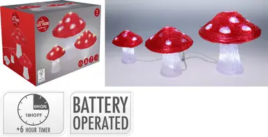 MUSHROOM LED SET OF 3PCS
