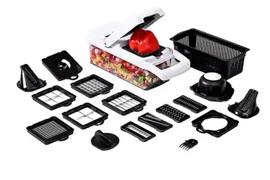  5-in-1 Vegetable Chopper Slicer Dicer With Container Food Processor White                 