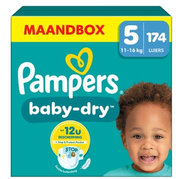 Pampers Baby-Dry Luiers Maat 5 – 174 Luiers (Maandbox)