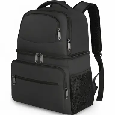 26Cans Insulated Cooler Backpack， Leakproof Double Layer Lunch Bag for Men Women， Beach Camping Hiking Gifts