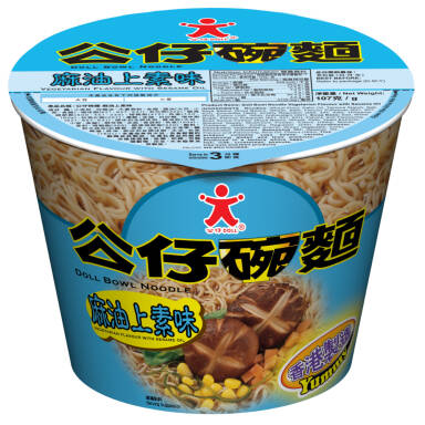 Doll Bowl Noodles (Vegetarian Flavour With Sesame Oil) 107g 公仔碗面麻油上素味