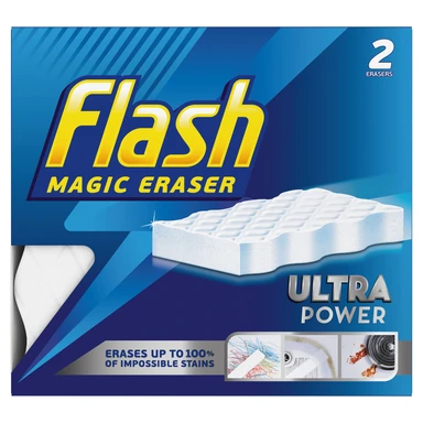 Flash Ultra Power Magic Eraser Sponge Scourer, 2 per Pack